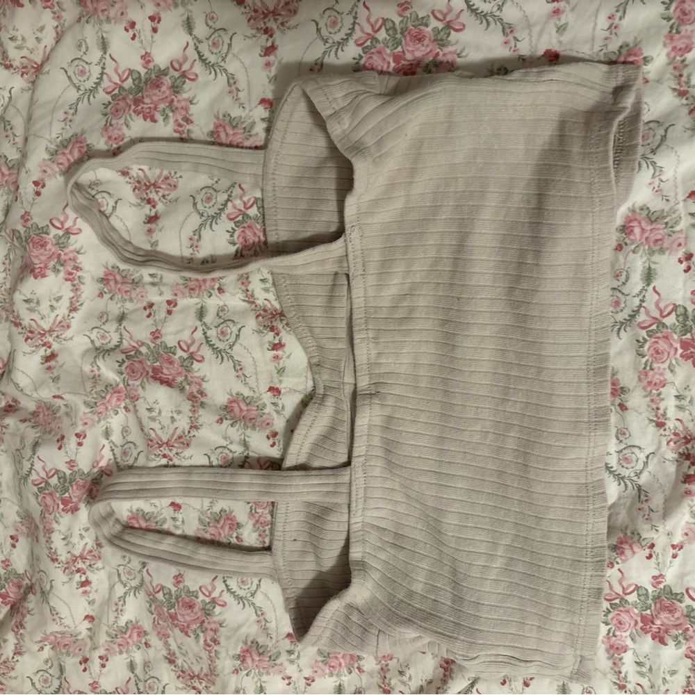 Ardene Cream Ribbed Crop Top - Picture 2 of 2